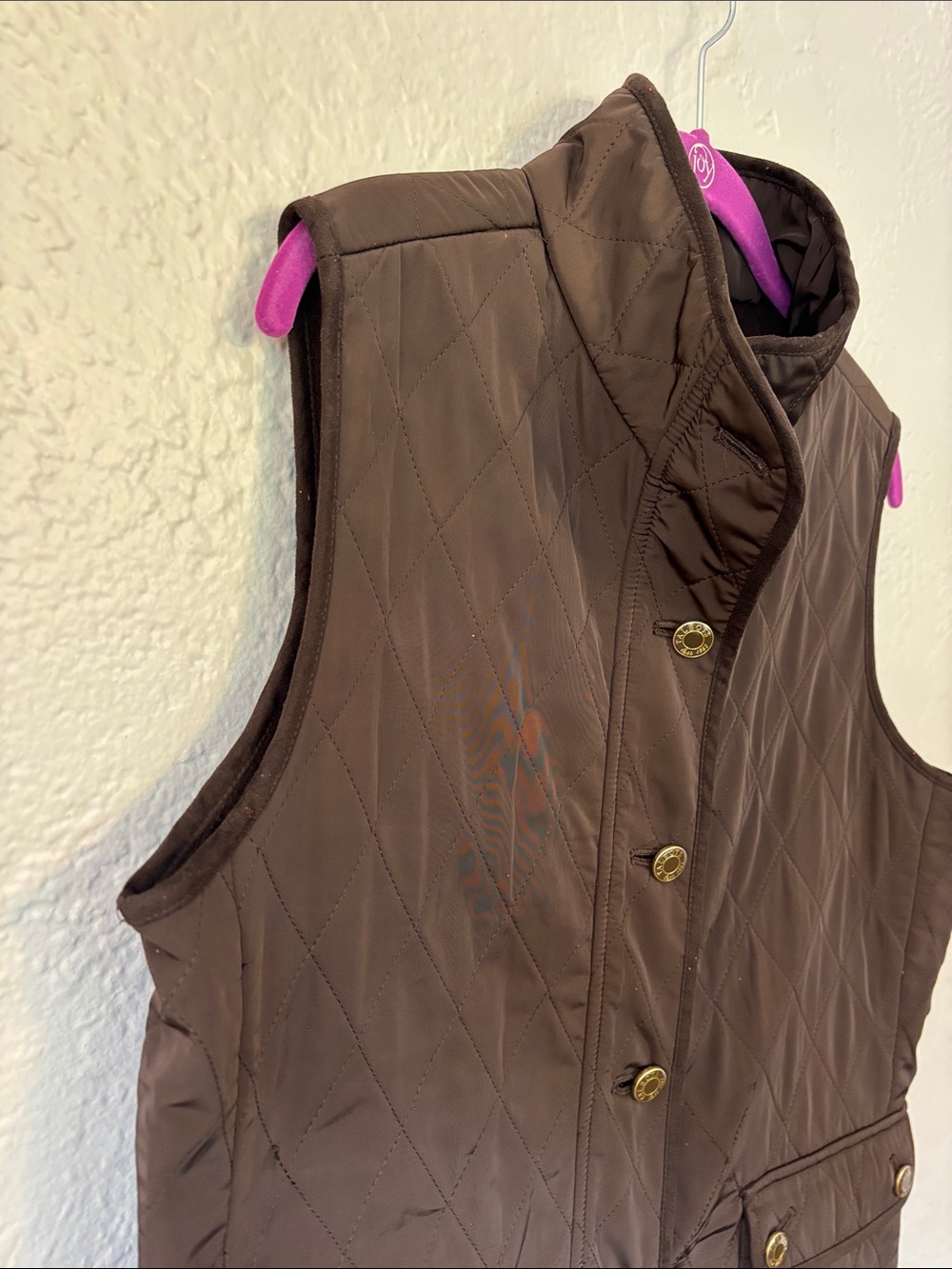 Talbots Quilted Brown Sleeveless Chocolate Brown Vest M - Picture 5 of 6